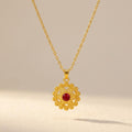 Vintage filigrein hangerketting met robijnkristal