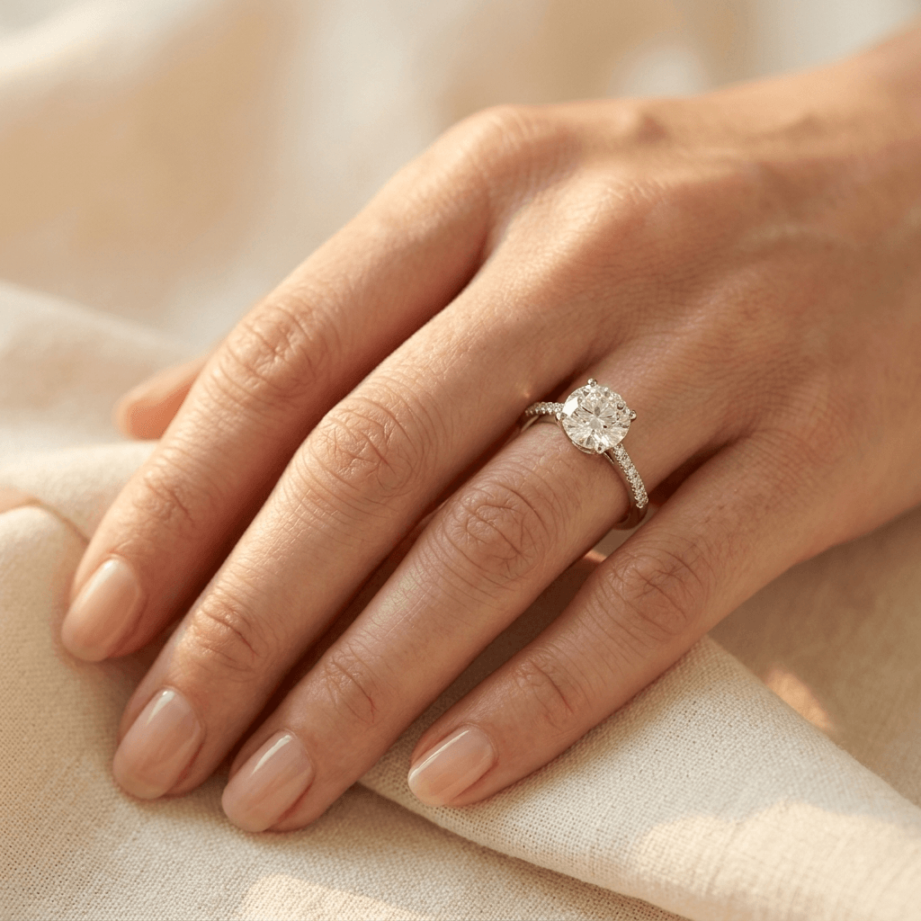 Elegante vergulde ring met witte zirkonia