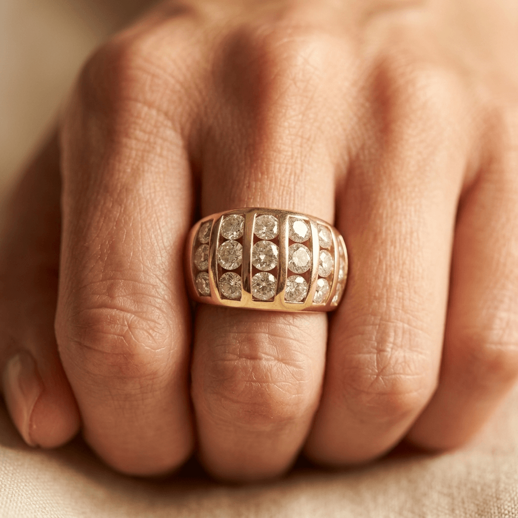 Vintage Wide Zirconia Ring