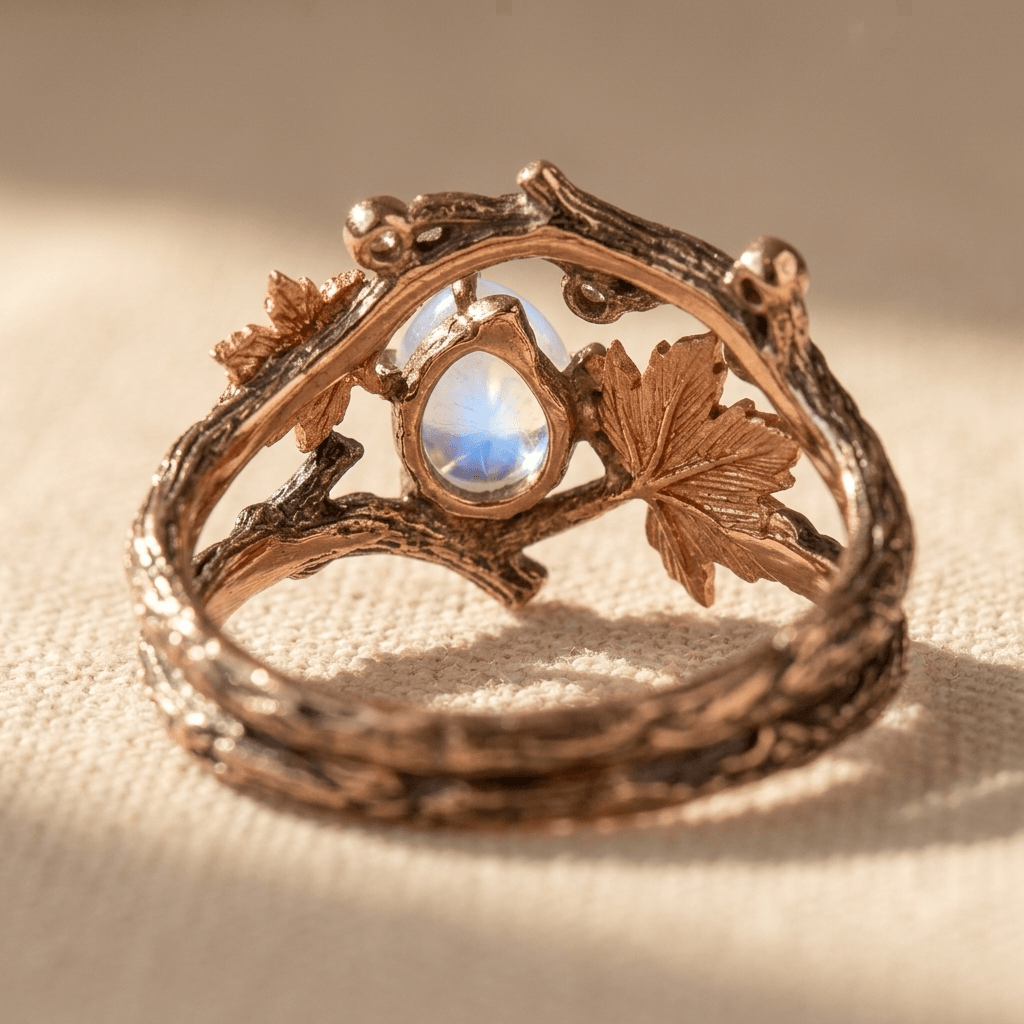 Boho Vintage Stone Wedding Engagement Ring