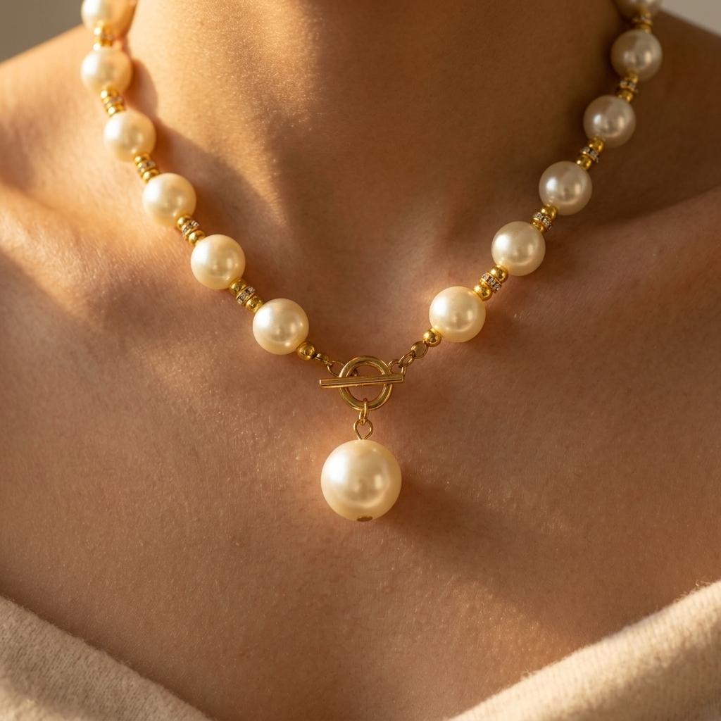 Elegant Pearl Gold Jewelry Set