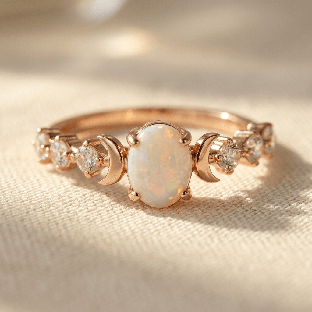 Oval Zirconia Inlay Sterling Silver Ring