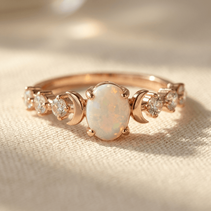 Oval Zirconia Inlay Sterling Silver Ring