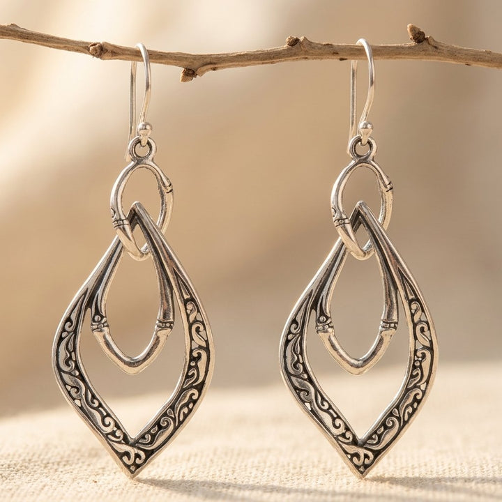 Vintage Silver Filigree Teardrop Earrings