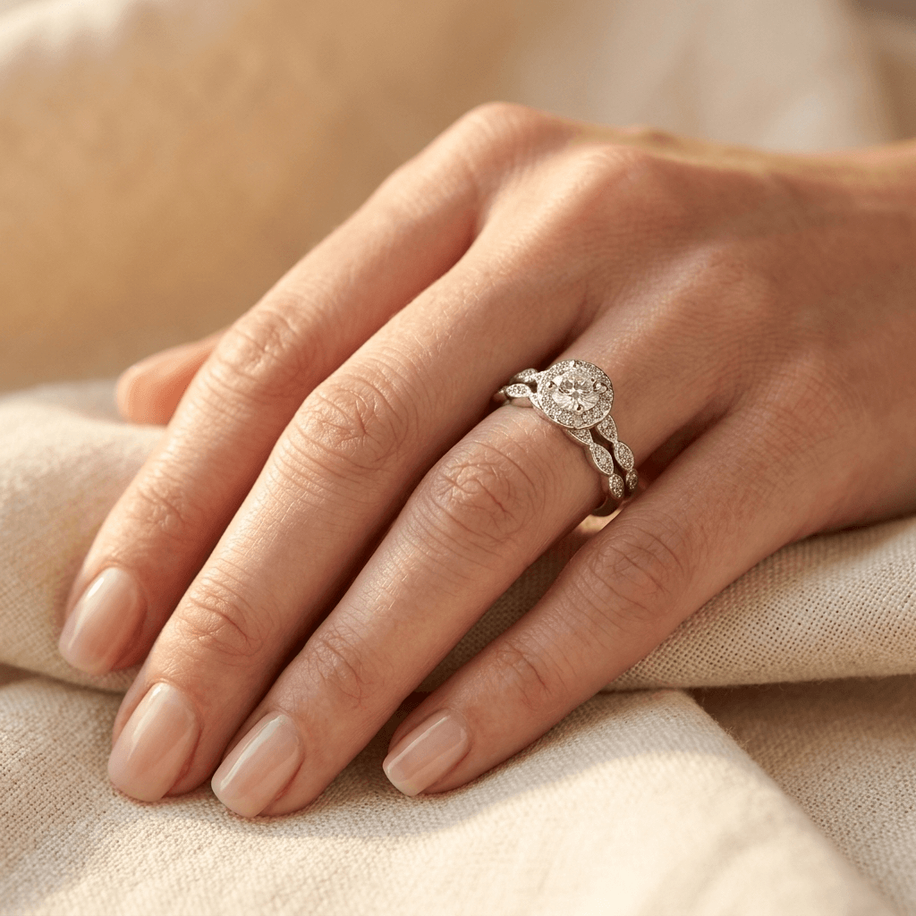 Vintage bohemien zilverkleurige ring met vierkant zirkonia