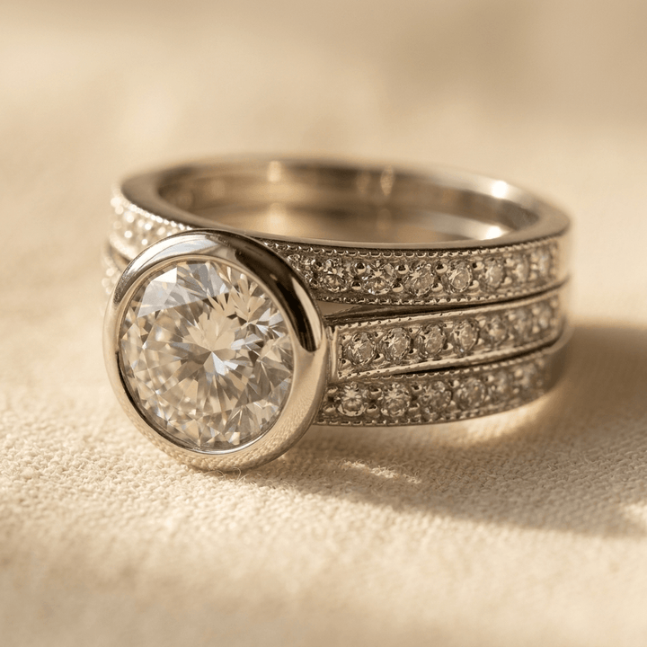Elegant Copper Cubic Zirconia Floral Ring