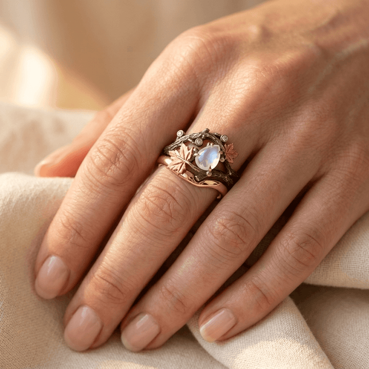 Boho Vintage Stone Wedding Engagement Ring
