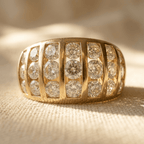 Vintage brede ring met zirkonia