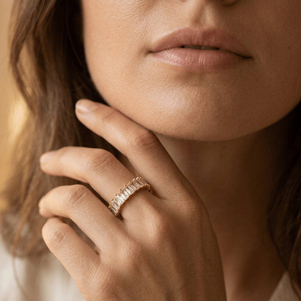 Multicolored Cubic Zirconia Wide Band Ring