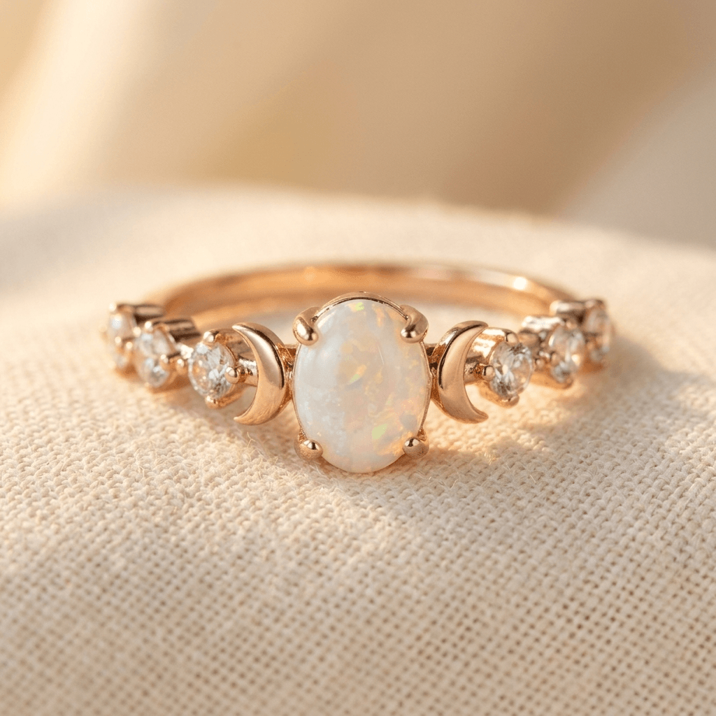 Sterling zilveren ring ingelegd met ovale zirkonia