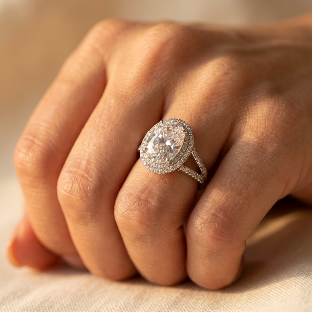 Vintage ovale aquamarijn ring