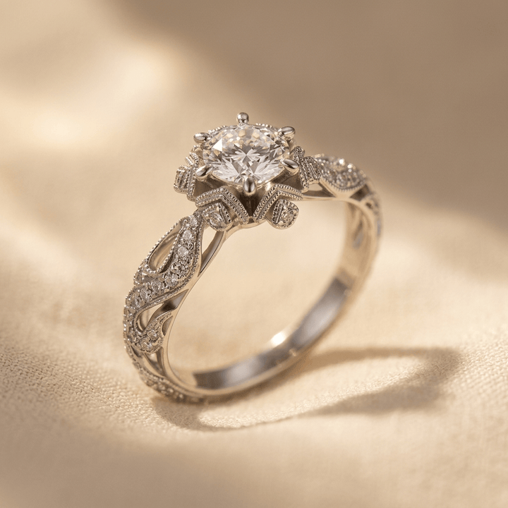 Bohemian Gold Synthetic Zirconia Enamel Ring