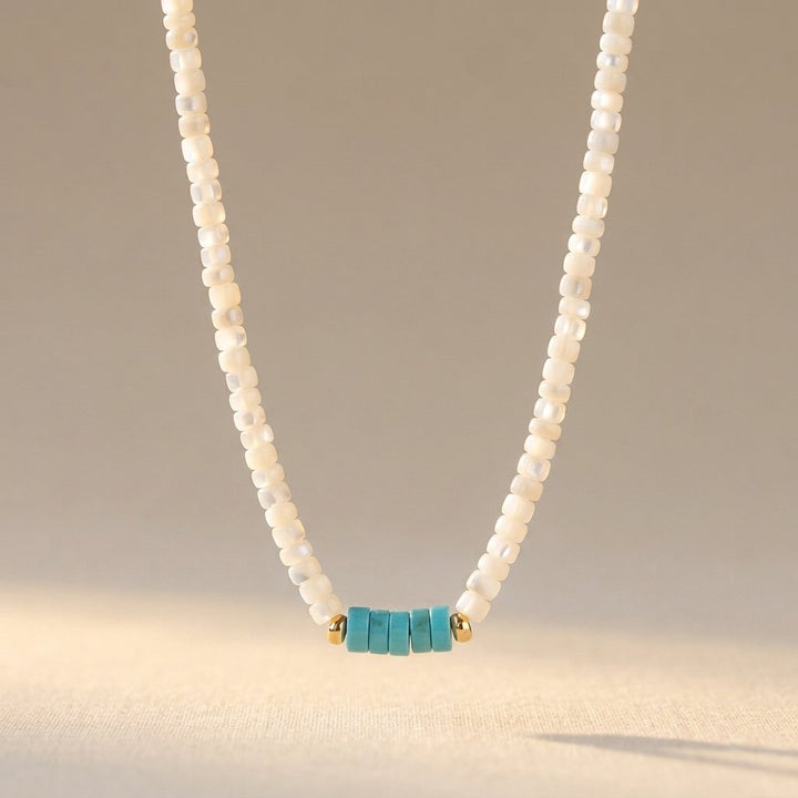 Vintage Gold Turquoise Beaded Necklace