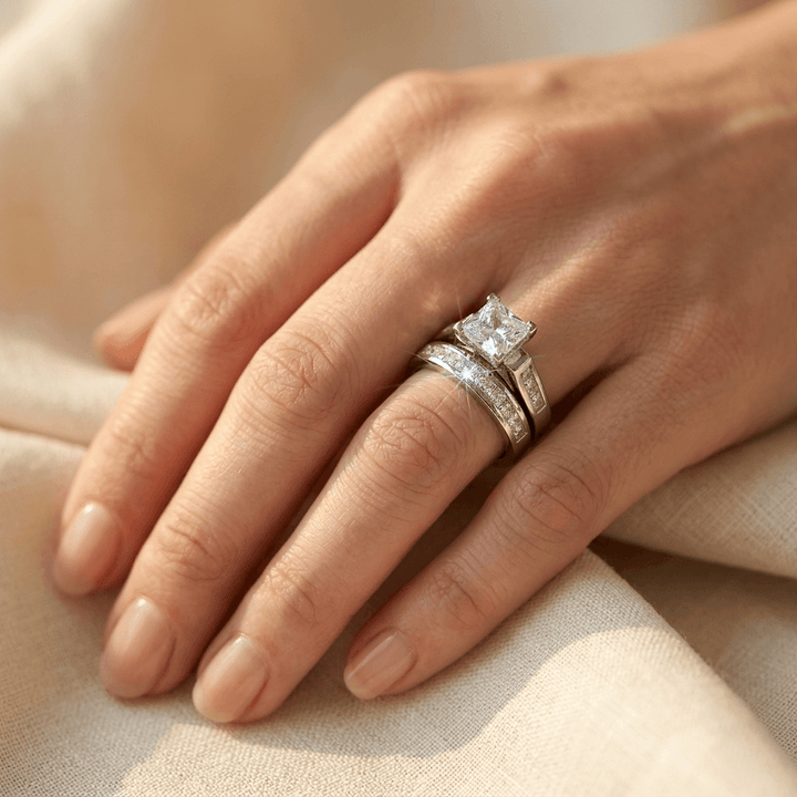 White Cubic Zirconia Silver Statement Ring