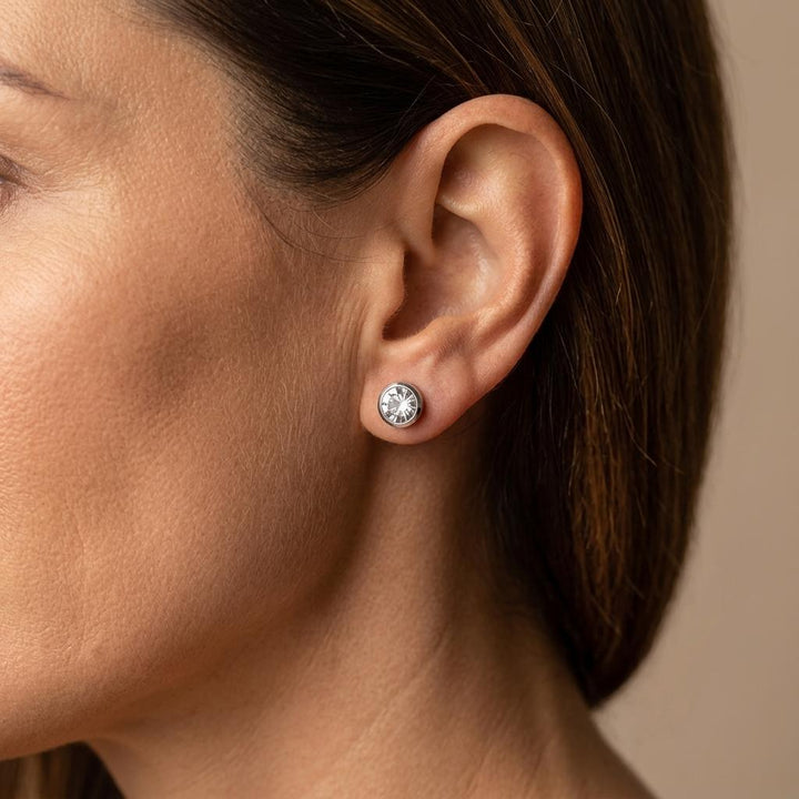Birthstone Stud Earrings Elegant Simple