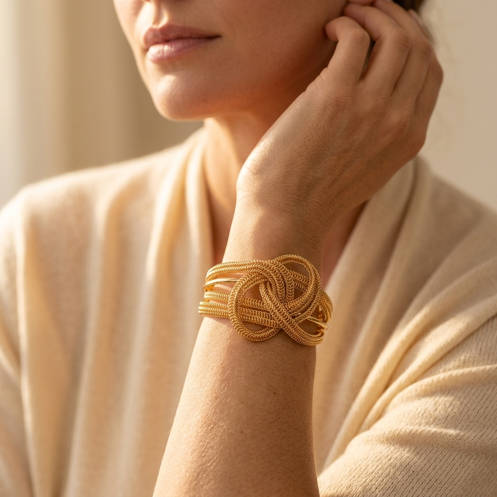Goudkleurige geometrische opengewerkte open cuff armband