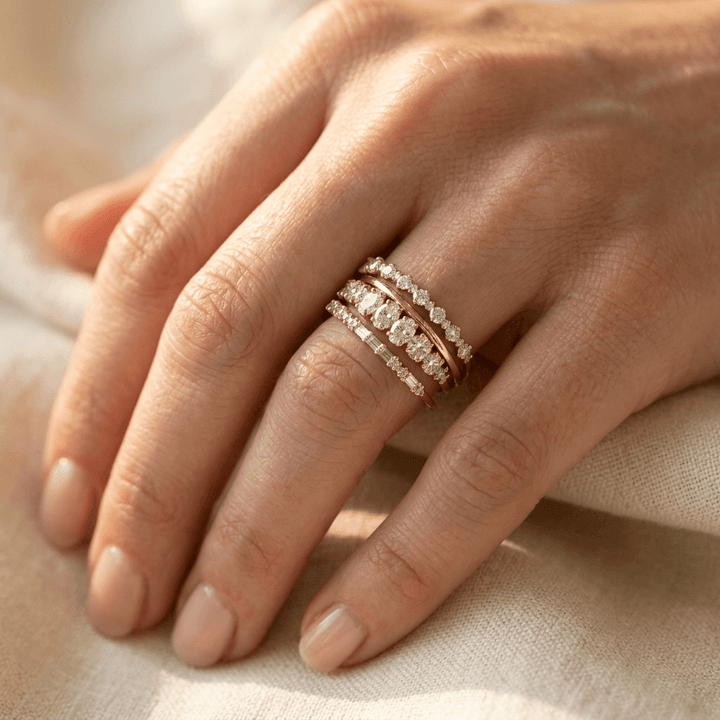 Retro Copper Oval Zirconia Minimalist Ring