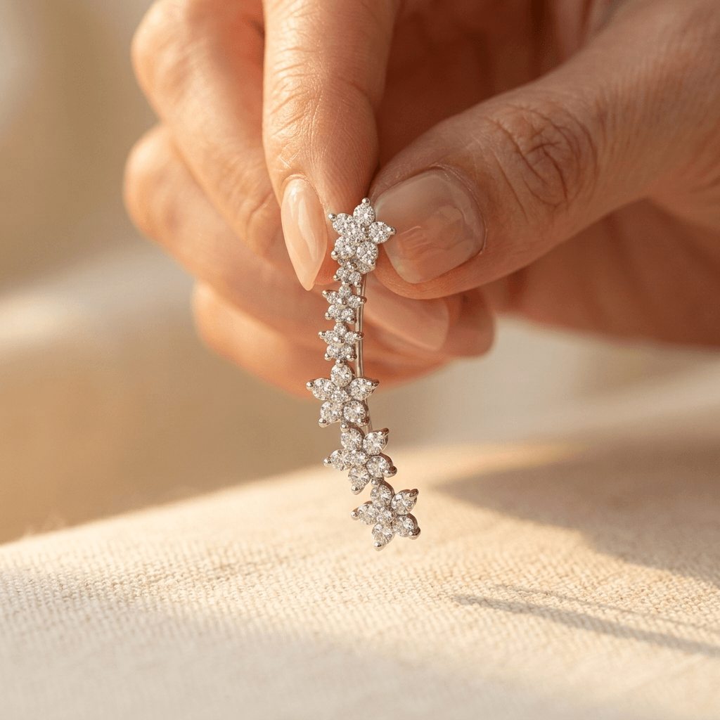 Zilverkleurige zirkonia ster oorhangers