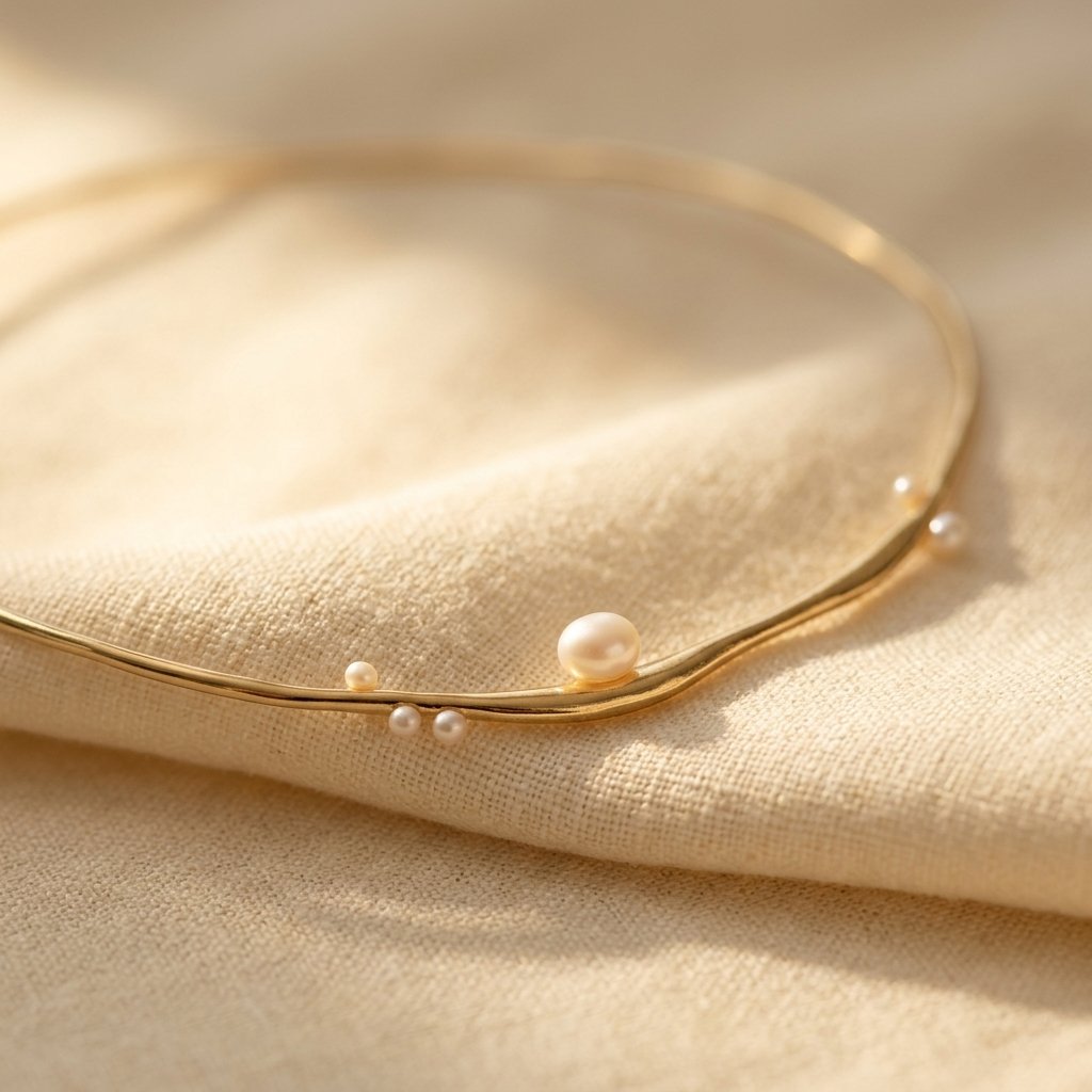 Minimalistische goudkleurige ketting met parelhanger