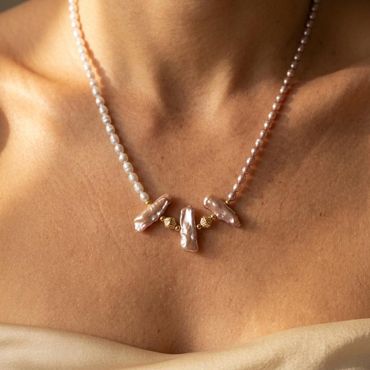 Gourd Shaped Pearl Gold Jewelry Set