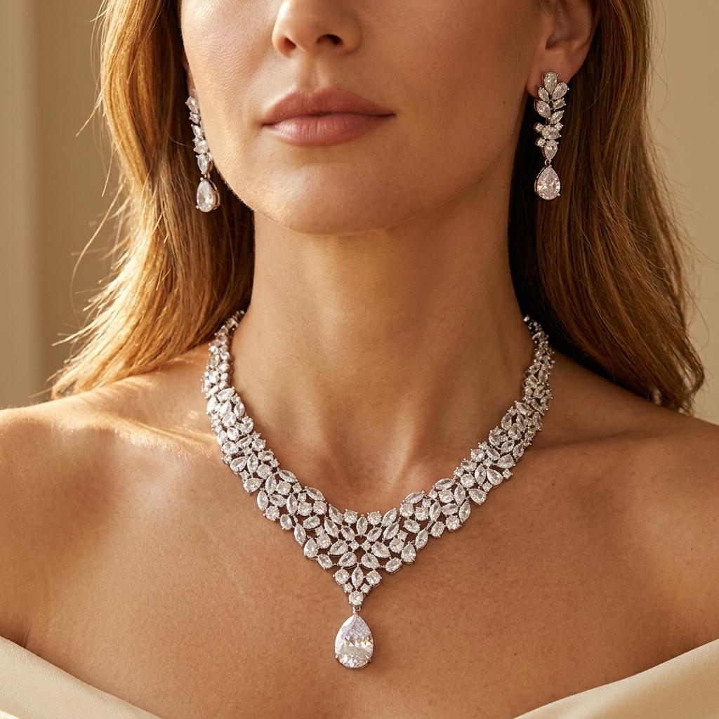 Elegante sieradenset met zirkonia