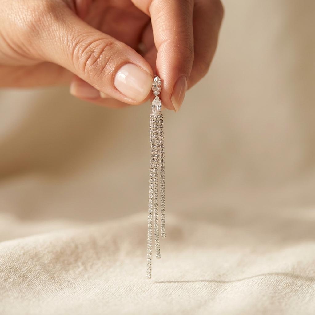 Sterling zilveren lange oorhangers met kwastjes