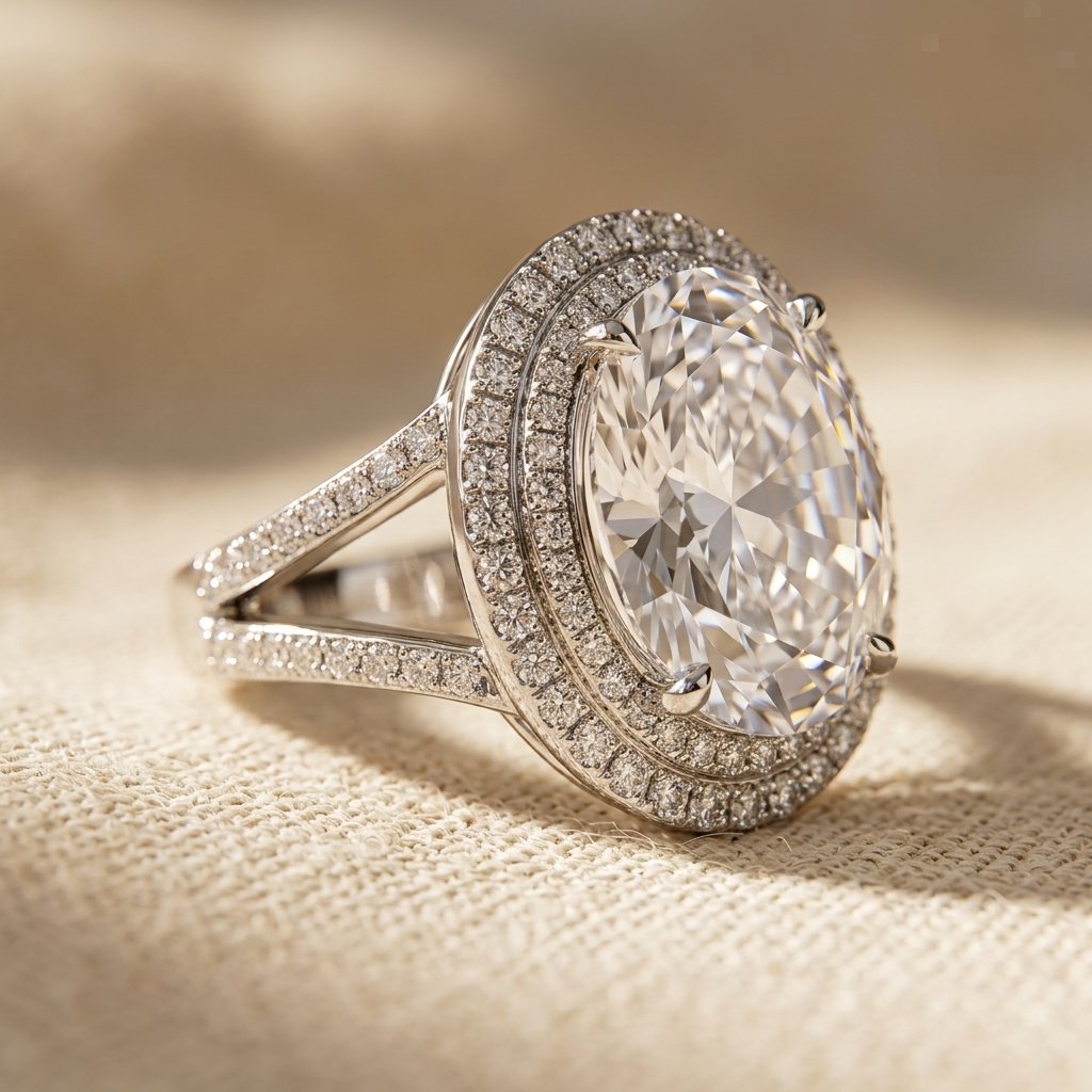 Vintage ovale aquamarijn ring
