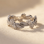 Vintage Boho Hollow Carved Flower Ring