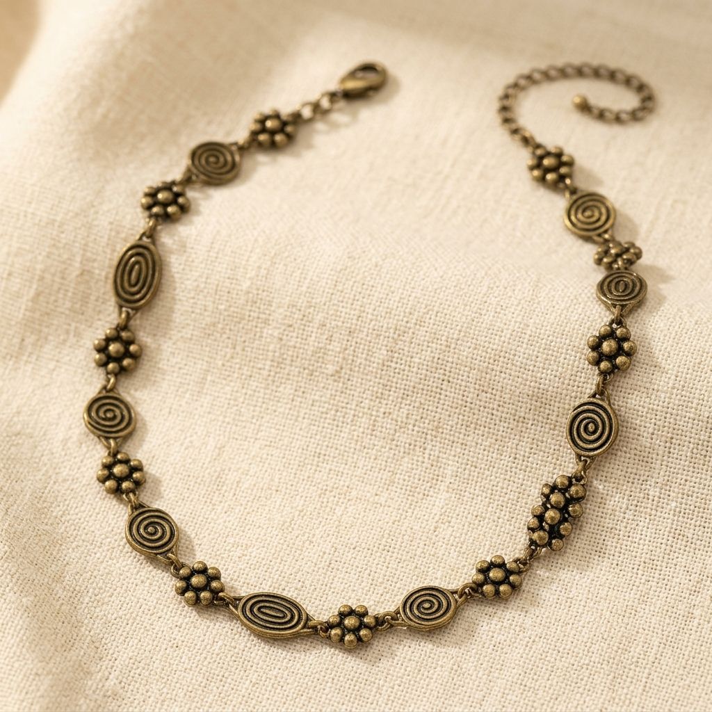Bohemien bloemen swirl spiraalpatroon korte choker ketting
