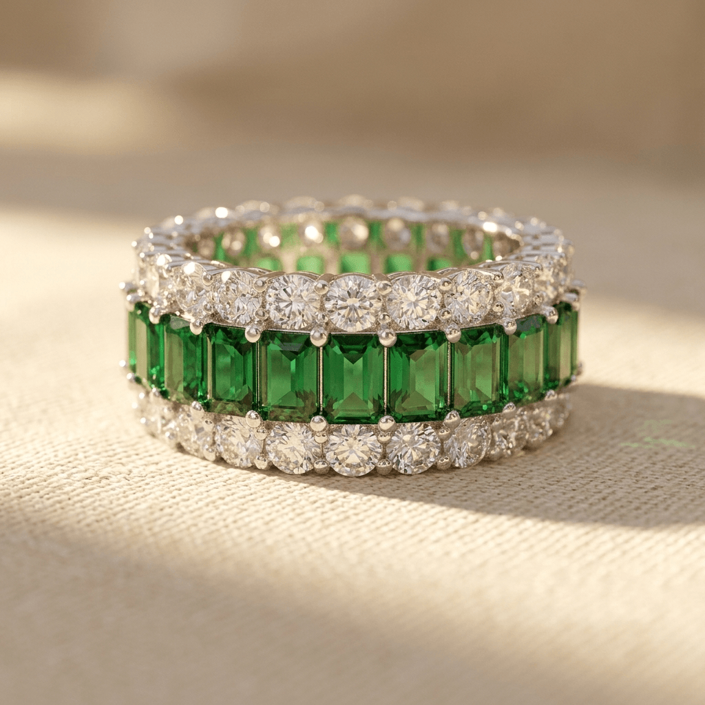 Bohemian Green Cubic Zirconia Alloy Ring