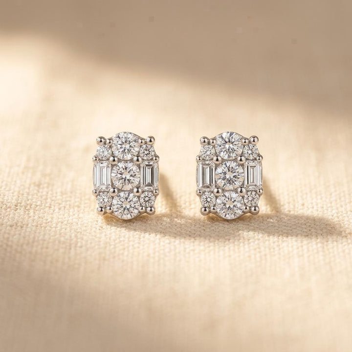 Oval Shiny Stud Earrings