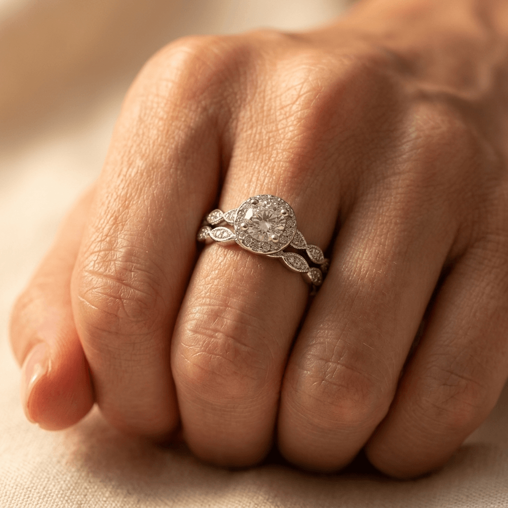 Vintage bohemien zilverkleurige ring met vierkant zirkonia