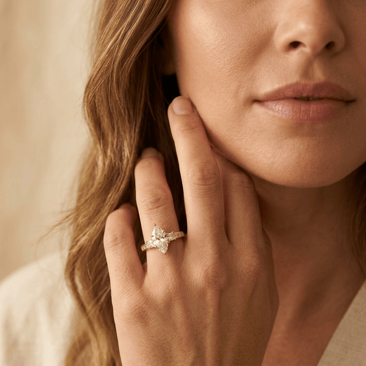 Elegant Marquise Cubic Zirconia Wedding Ring