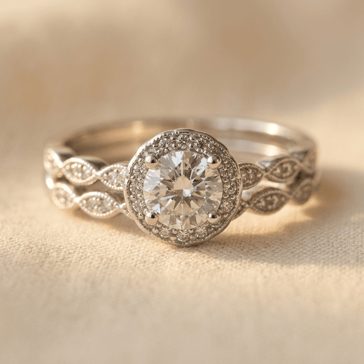 Vintage Bohemian Silver Square Zirconia Ring