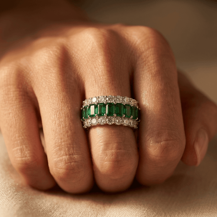 Bohemian Green Cubic Zirconia Alloy Ring
