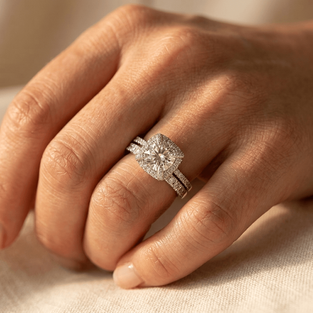 Elegante luxueuze verlovingsring met zirkonia