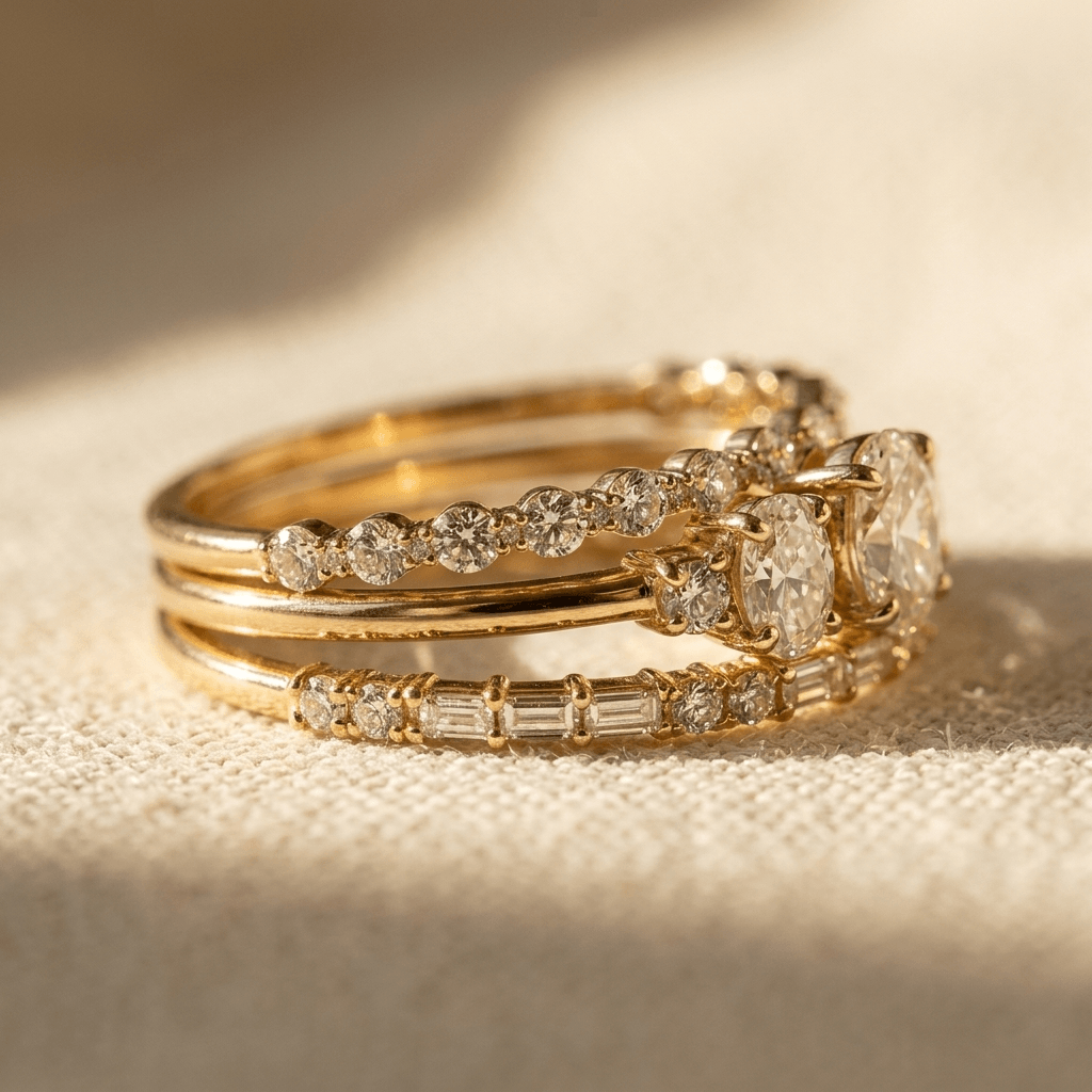 Retro koperen ovale zirkonia minimalistische ring