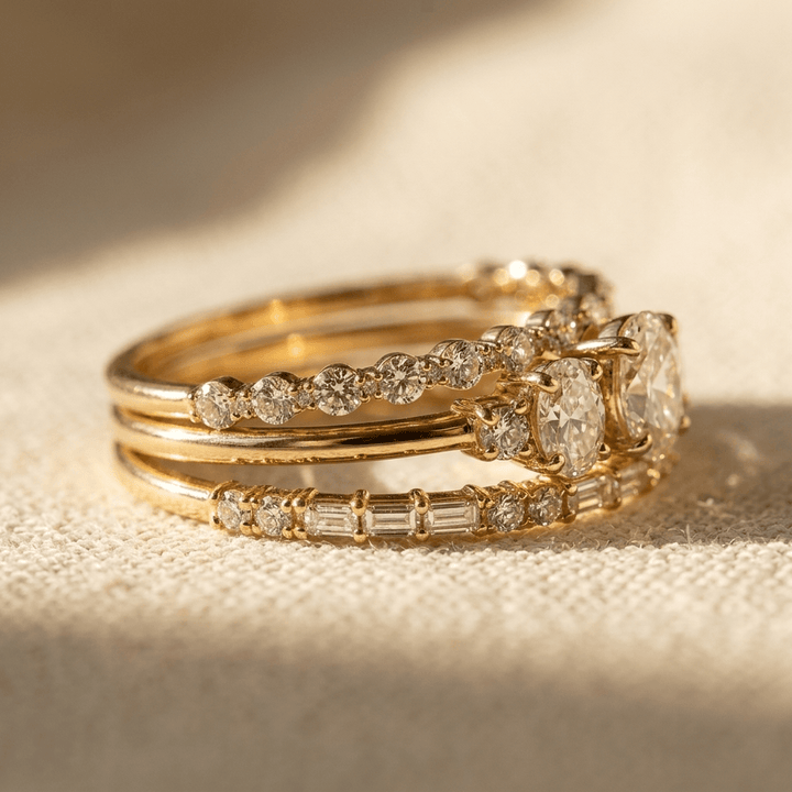 Retro Copper Oval Zirconia Minimalist Ring
