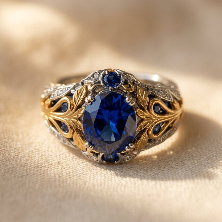 Vintage Gold Sapphire Filigree Ring