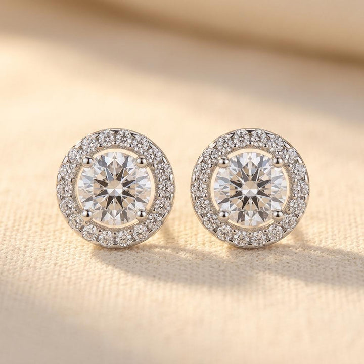 Round Cubic Zirconia Stud Earrings