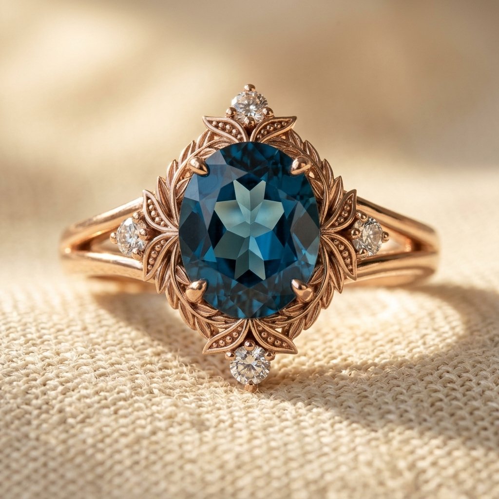 Vintage roségoudkleurige ovale filigrein ring