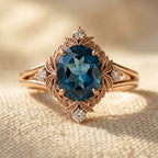 Vintage roségoudkleurige ovale filigrein ring