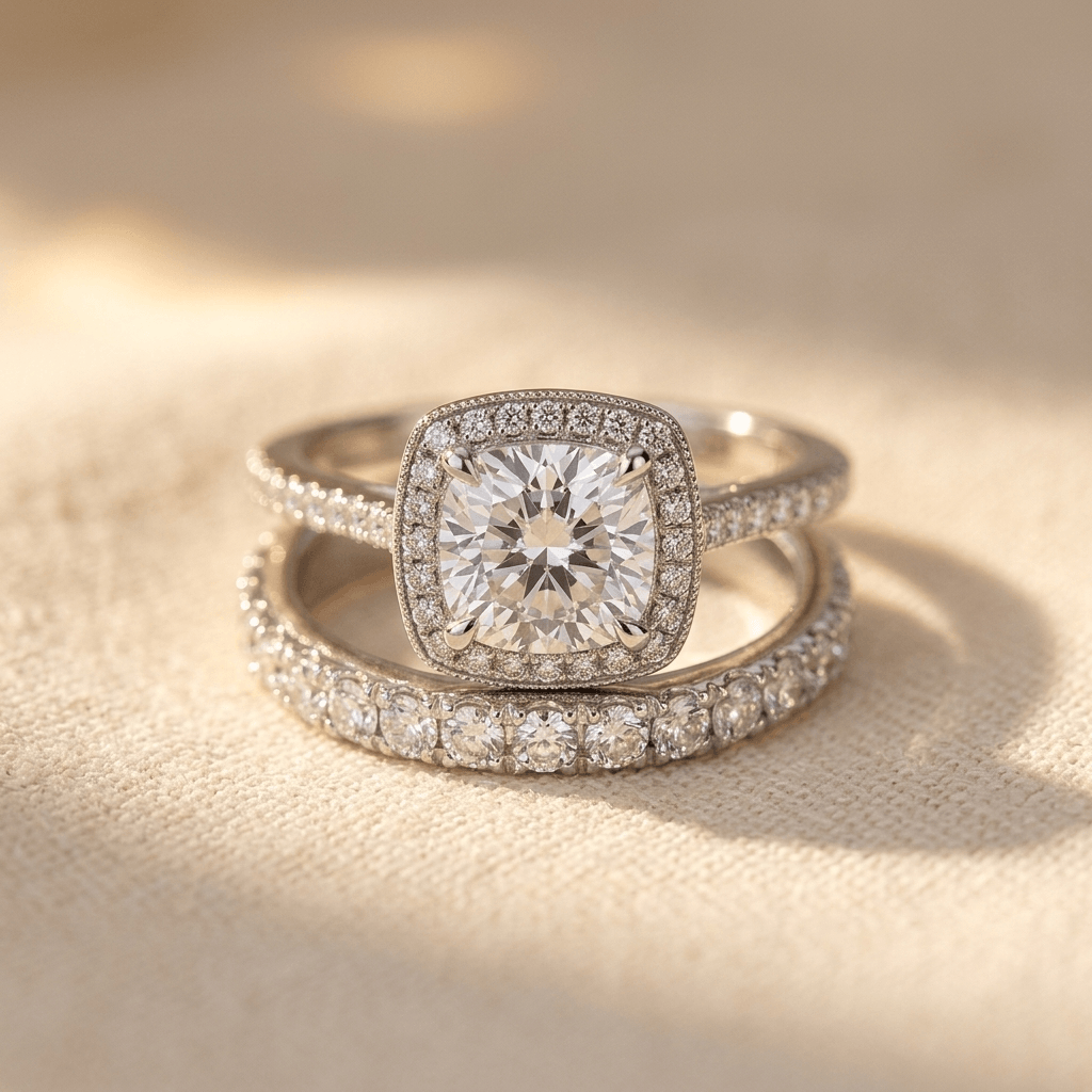 Elegante luxueuze verlovingsring met zirkonia