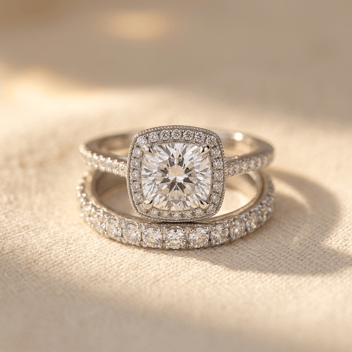 Elegant Luxurious Cubic Zirconia Engagement Ring