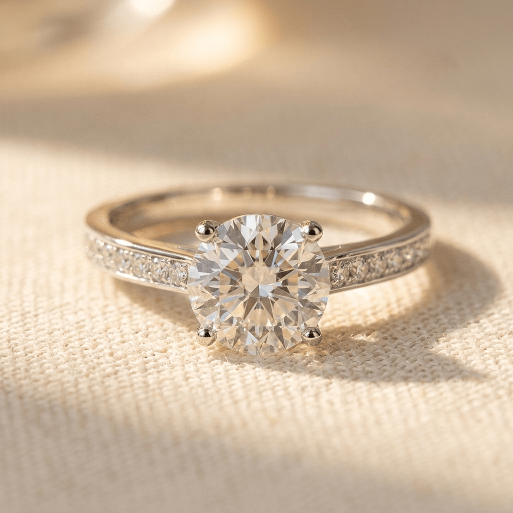 Elegante vergulde ring met witte zirkonia