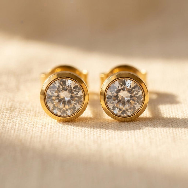Birthstone Stud Earrings Elegant Simple