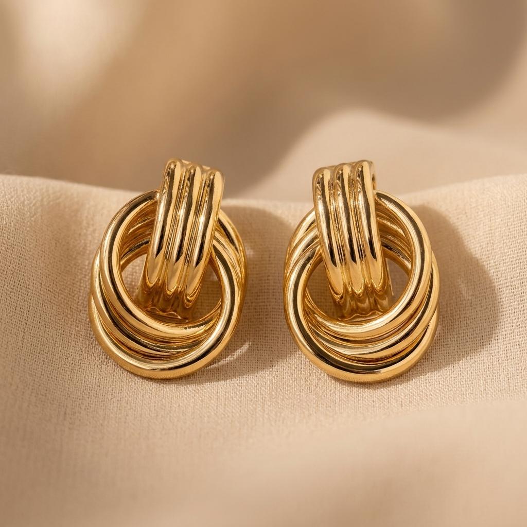 Vintage boho geknoopte oorknopjes van legering