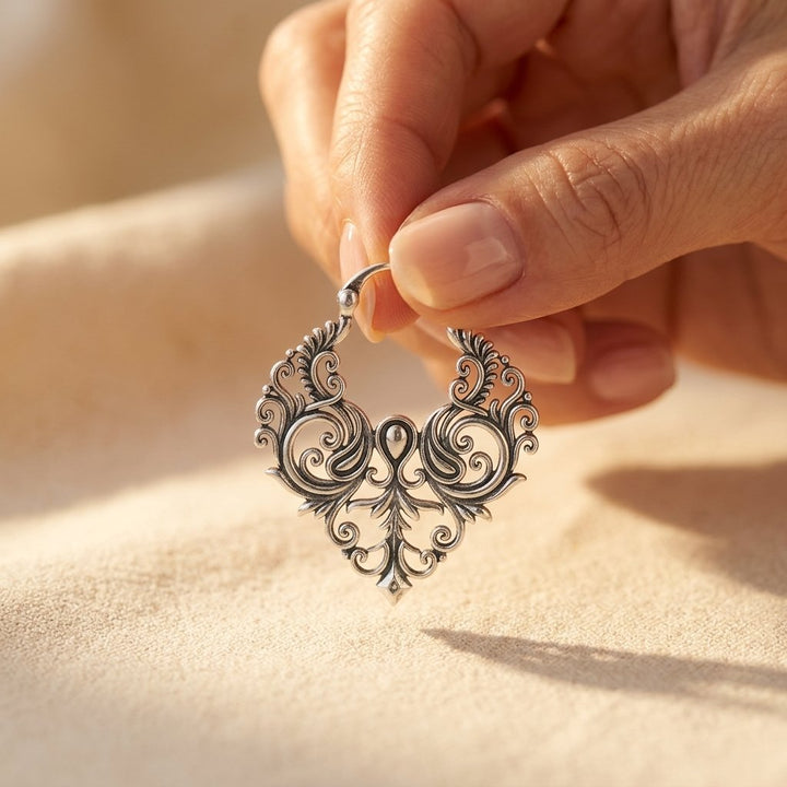 Vintage Silver Filigree Scroll Earrings