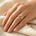 Vintage Gold Filigree Round Cubic Zirconia Ring