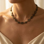 Bohemien bloemen swirl spiraalpatroon korte choker ketting